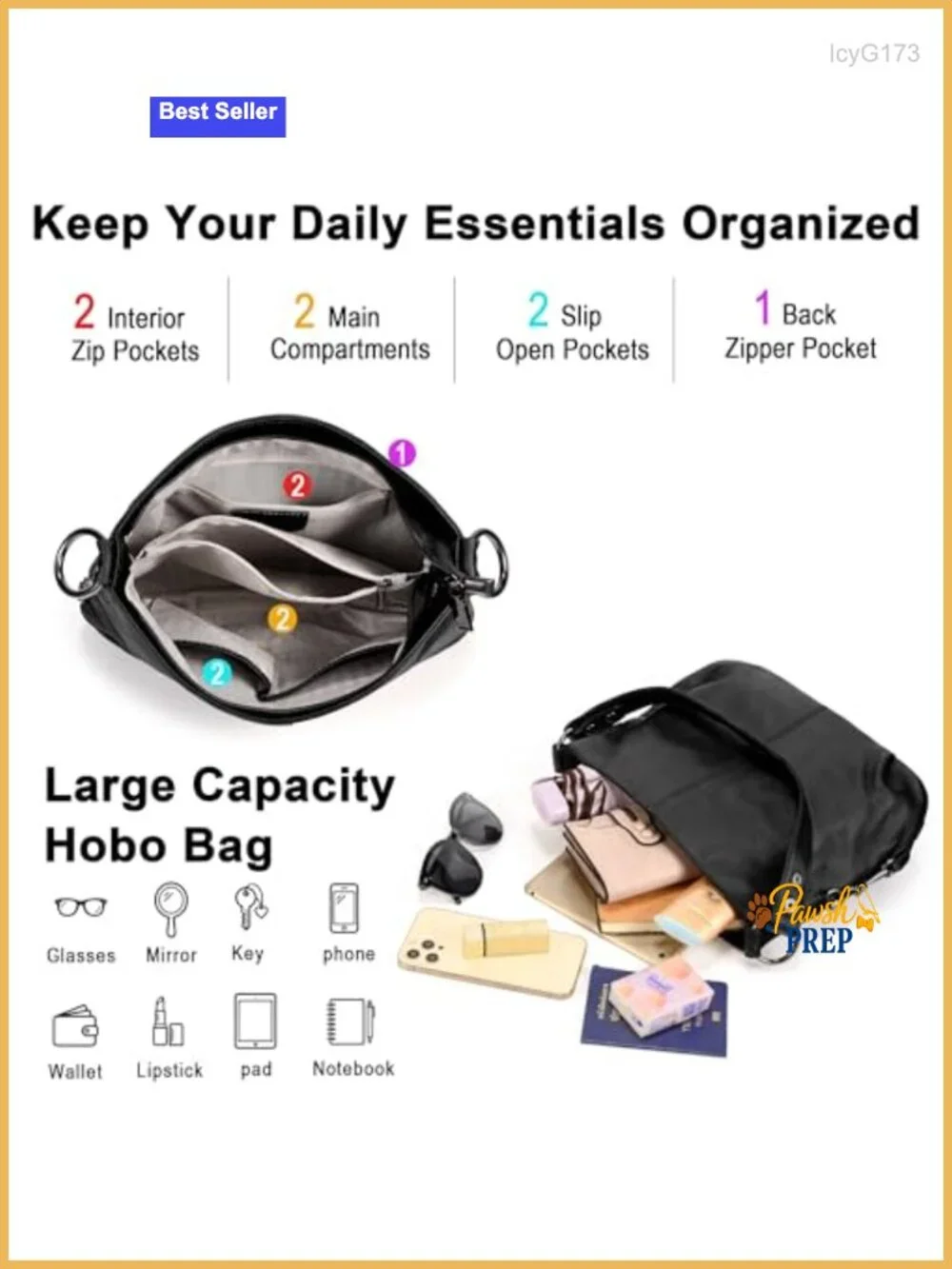 Genuine Leather Hobo Shoulder Bag Crossbody Purse with Removable Strap